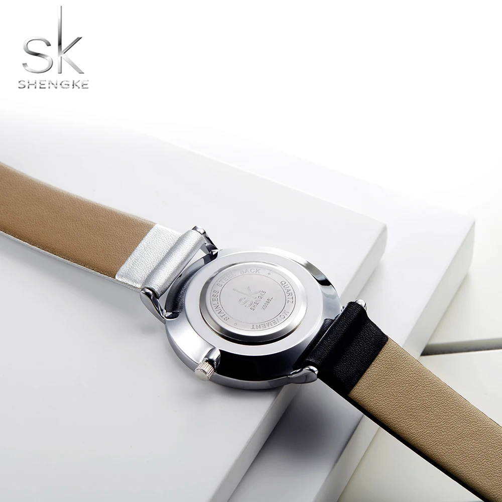 Shengke 2018 новые модные женские часы двухцветные кожаные кварцевые наручные для