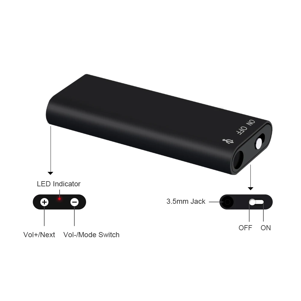 Профессиональный диктофон CHIPAL 8 ГБ цифровой аудио мини + MP3 плеер USB флеш