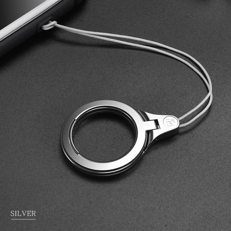 Silver Подвесной чехол с пряжкой и кольцом, простое кольцо, подставка для мобильного телефона, держатель для Xiaomi/huawei/iPhone/всех смартфонов - Цвет: Silver
