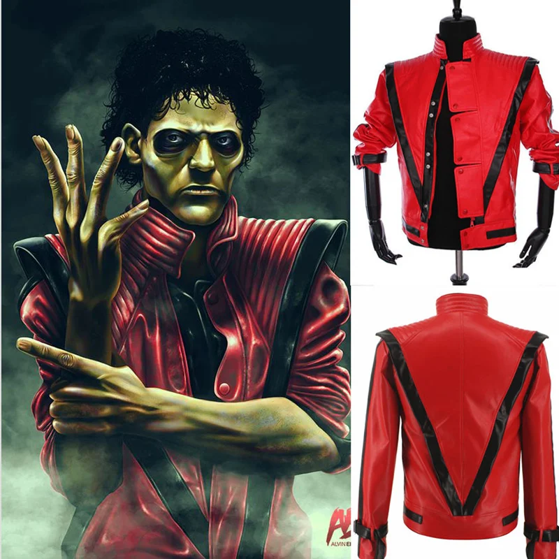 Редкий классический триллер MJ блестящая красно черная куртка для фанатов лучший