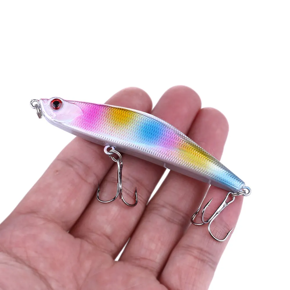 5PCS 85mm 15g Spring Sea Hard Fishing Lure VIB Bait Pencil Sinking 3D Eyes Dropship | Спорт и развлечения