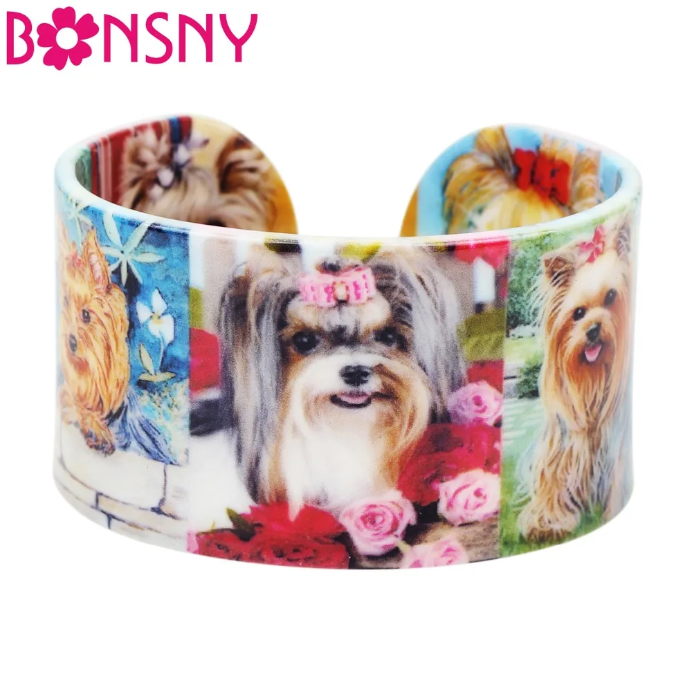 Bonsny пластиковые цветочные браслеты с собакой индийские модные ювелирные изделия