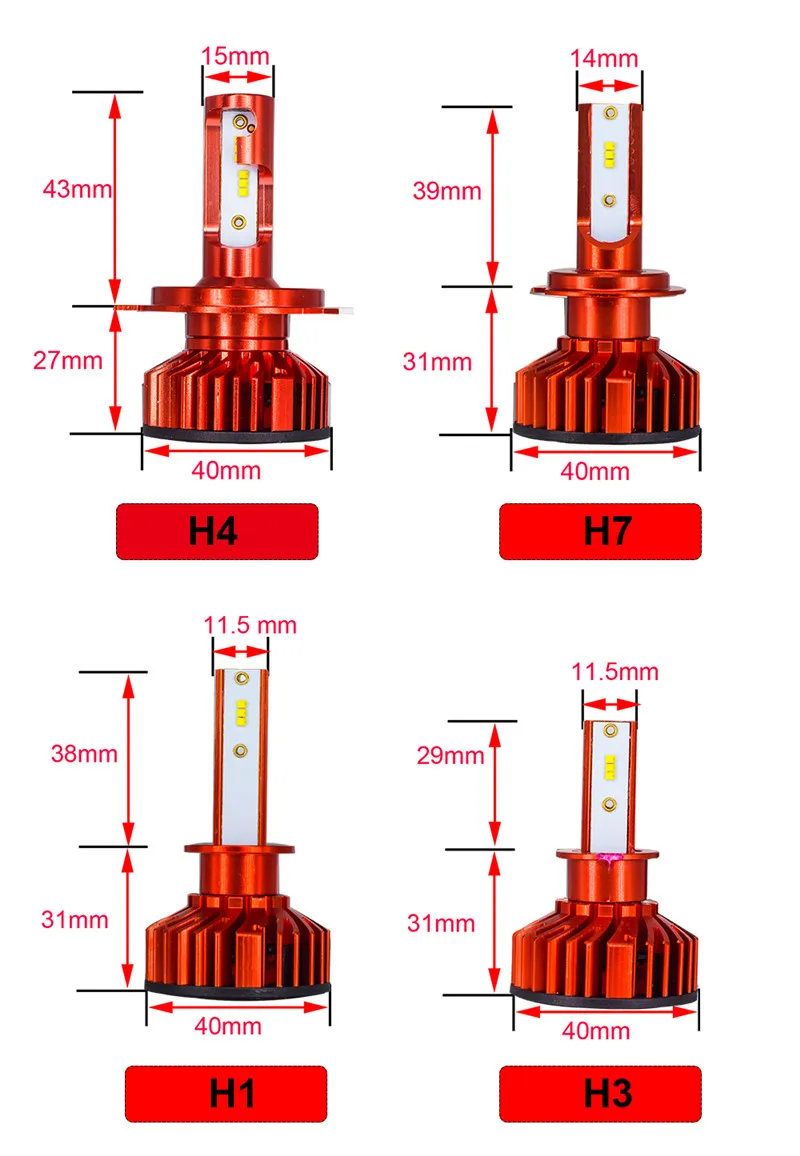 YHKOMS Canbus H4 H7 H1 H11 светодиодный 4300K 5000K 6500K 8000K Автомобильные фары H3 H8 H9 H11 880 881 светодиодный лампы Авто противотуманных фар 12000LM зэс