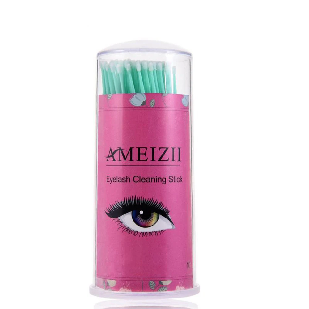 light green 100 шт Одноразовые реснички удлиняющая тушь аппликатор палочки щетка тампоны для чистки губ палочка для снятия макияжа Инструменты - Цвет: light green