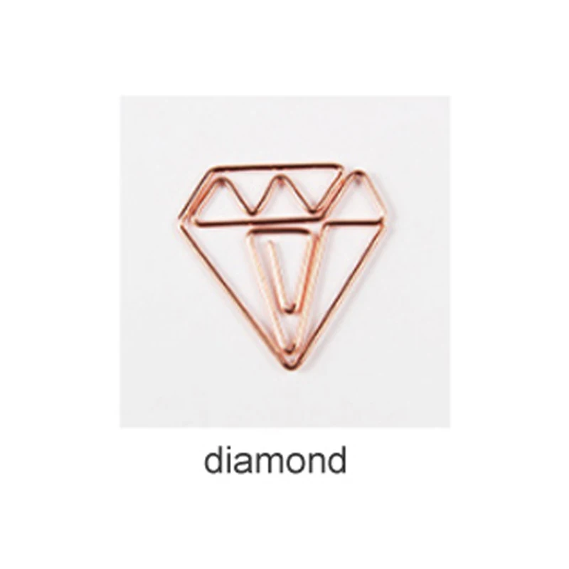 diamond Металлические скоросшиватели для офиса, школы, металлические скоросшиватели, розовое золото, инструмент для скрапбукинга, различные формы, милые закладки, скрепки для бумаги, инструменты для планировщика - Цвет: diamond