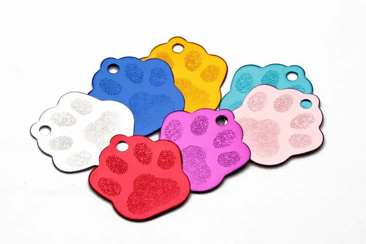 500 шт./лот оптовая продажа бесплатная engarved Paw Print персонализированные собаки кошки