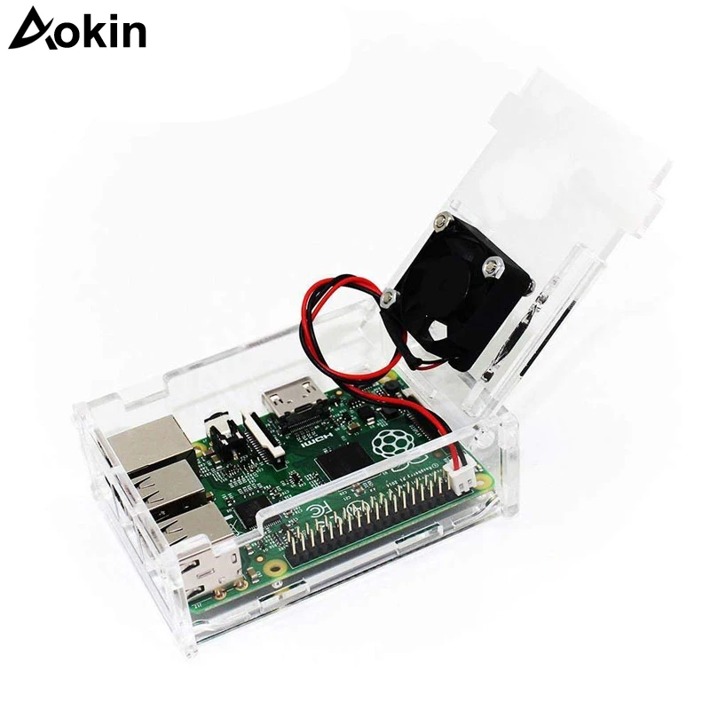 For Raspberry Pi 3 B+ Case Acrylic Transparent Box Cover Shell With Cooling Fan B+/3/2/ | Компьютеры и офис