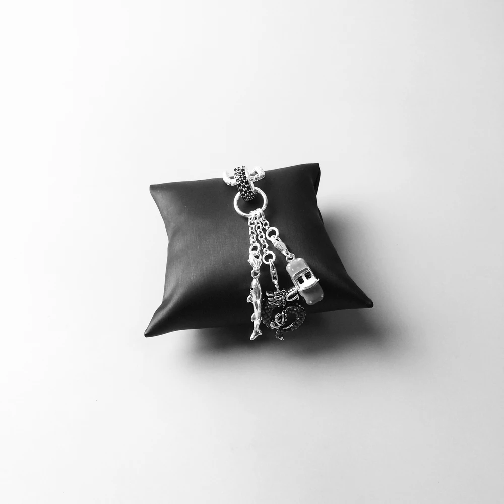 Подвеска с тремя панцирными подвесками из серебра 2018 пробы|Подвески| |
