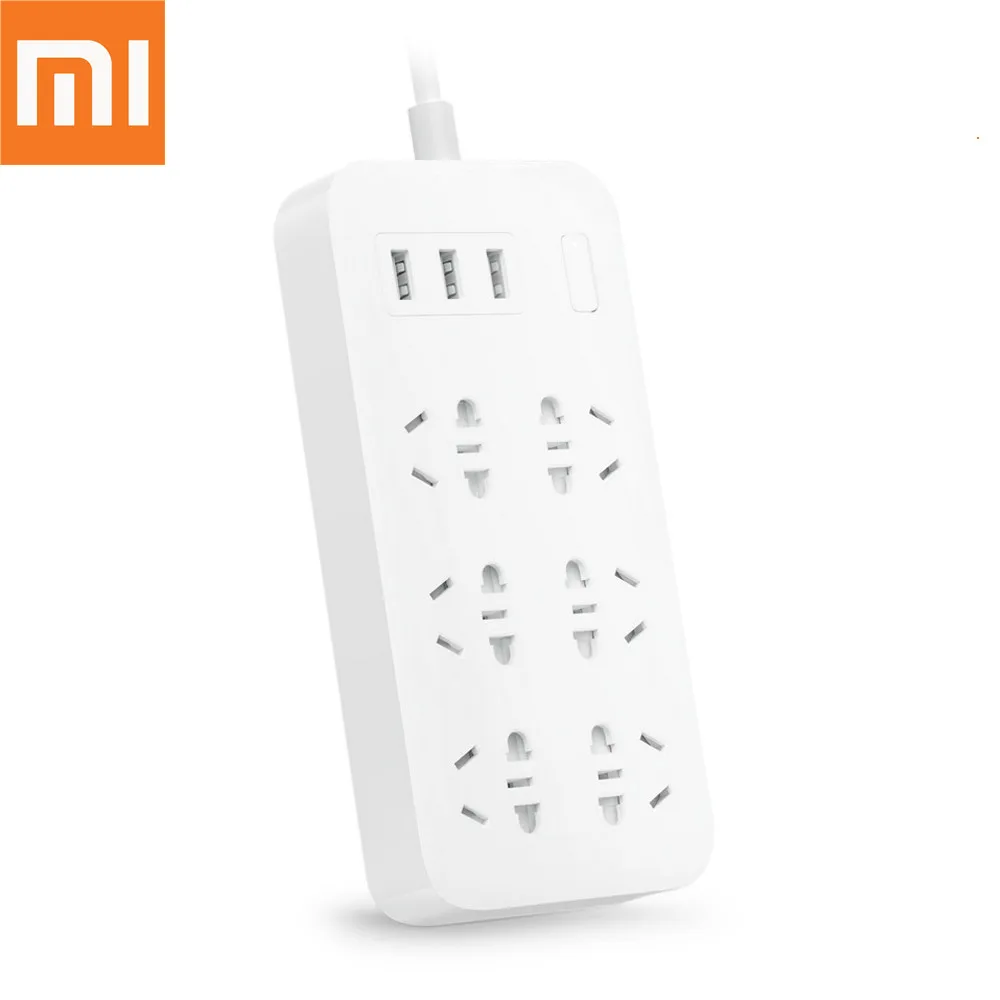 Оригинальный Xiaomi Mijia мощность полосой смарт-защита от перегрузки 2A 1 8 м быстрой