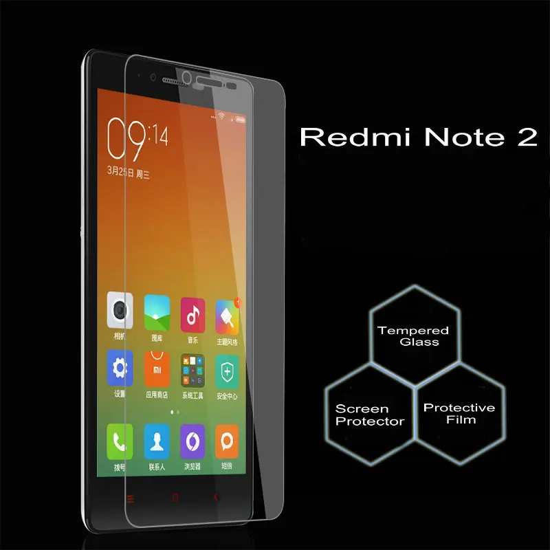 Оригинальное закаленное стекло для Xiaomi Redmi Note 2 защита экрана закаленная Защитная