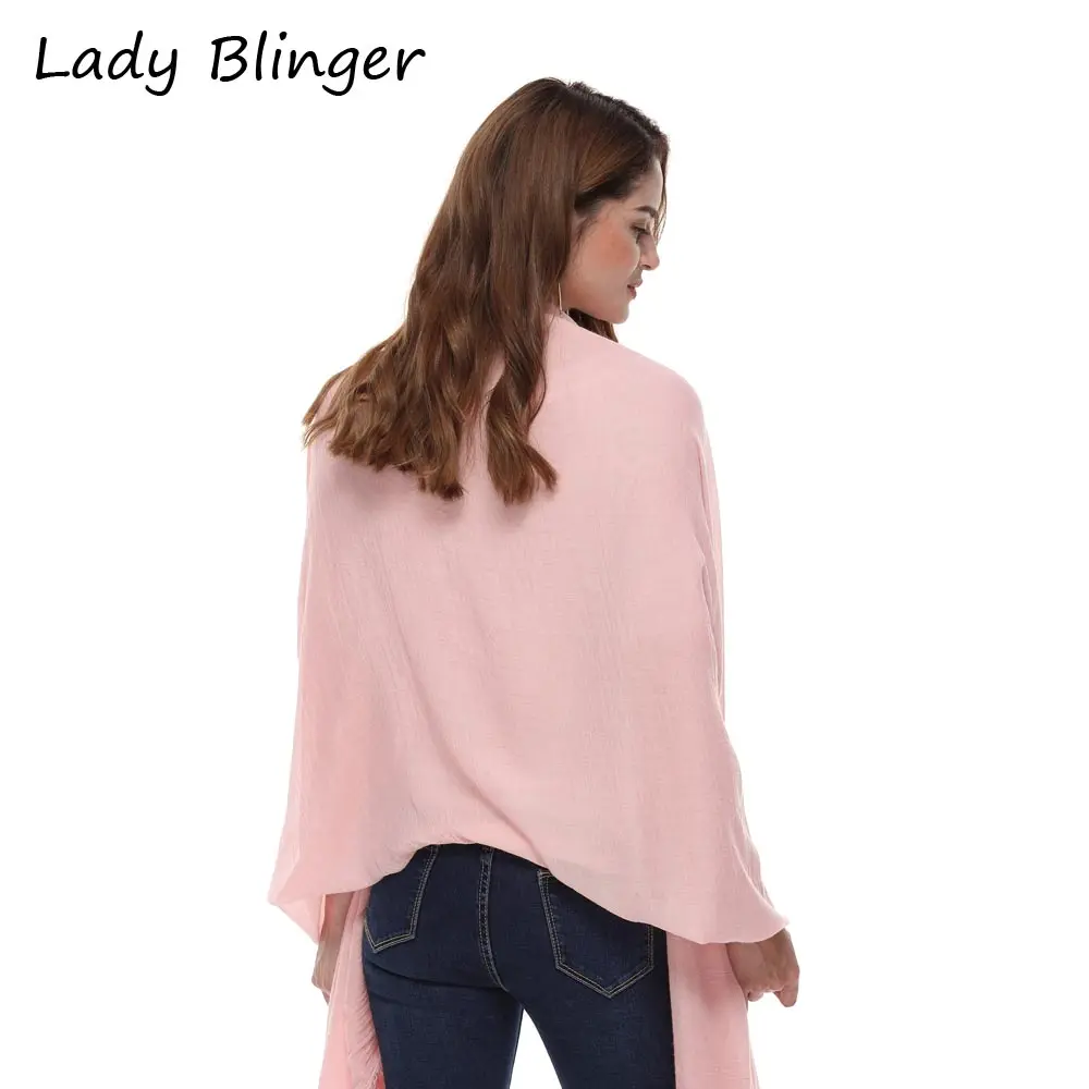 Женский розовый хлопковый шарф Blinger большого размера тонкий для женщин розовая