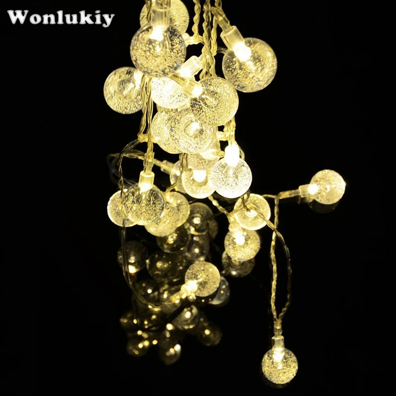 Wonlukiy хрустальный шар водонепроницаемый 2 м/3 м/4 м/5 м/10 м светодиодный гирлянды на