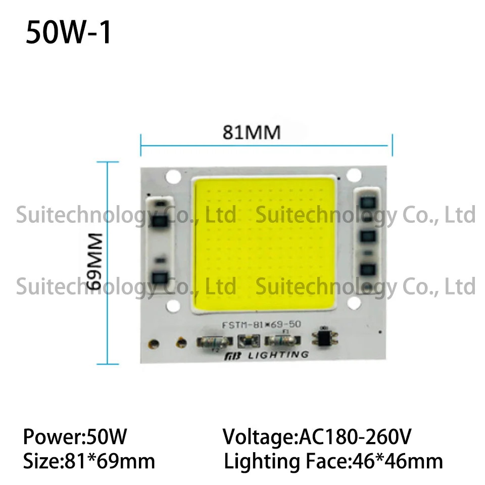 50W-1 AC220V 5 шт. светодиодный прожектор pcb AC220V алюминиевая ламповая пластина 30 Вт 50 Вт 100 Вт 150 Вт 200 Вт светодиодный панель источника освещения для наружного прожектора - Испускаемый цвет: 50W-1 AC220V