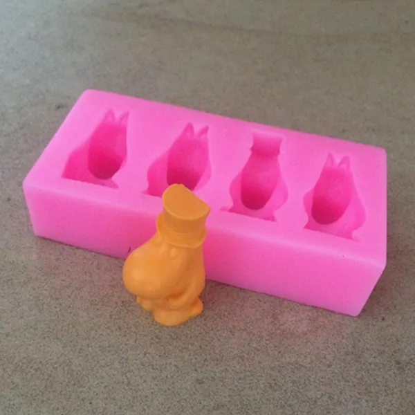 

4 hole hippo clay pottery mould silicone cake mold soap mold FM