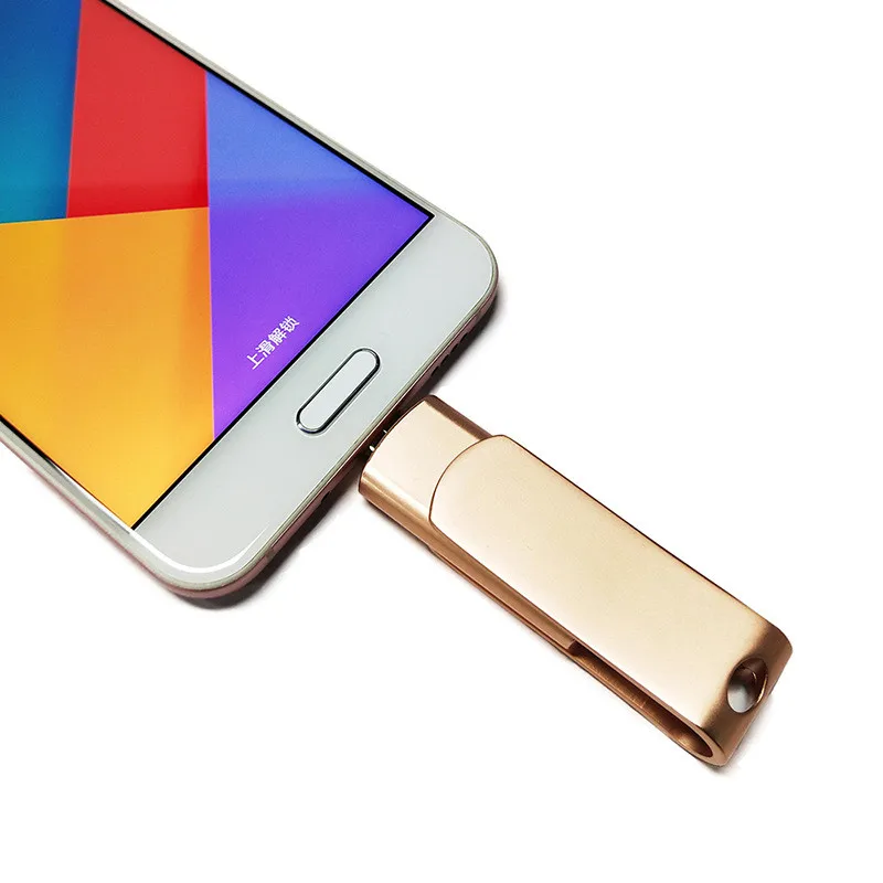 Высокое качество! 3 в 1 8 ГБ 16 32 OTG металлический USB флеш накопитель Тип C для