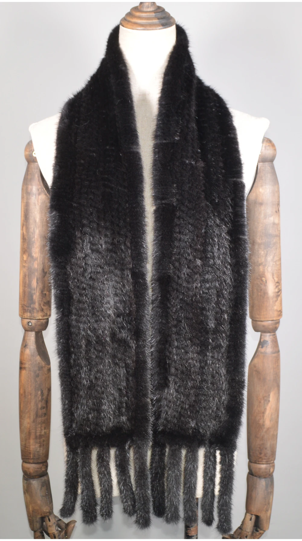 New Long Style Women Real Mink Fur Scarf Genuine Real Mink Fur Ring Scarfs Warm Soft Quality Knitted Real Mink Fur Shawl Scarves