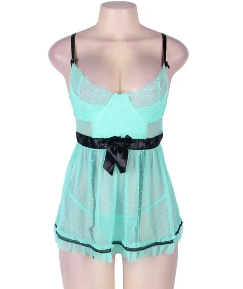 Bielizna Erotyczna сексуальное платье с открытой спиной Babydoll M XL 3XL 5XL Сексуальное Женское пикантное нижнее белье плюс размер Нижнее белье R80198 - Цвет: Blue lingerie