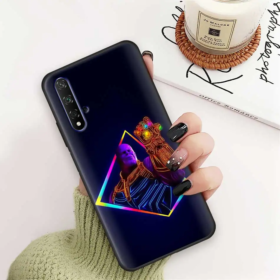Черные силиконовые чехлы Marvel с супергероями Мстителями для Huawei Honor Y5 Y6 Y7 Y9 Y9 P30 Pro Honor 20 Pro, чехол для телефона