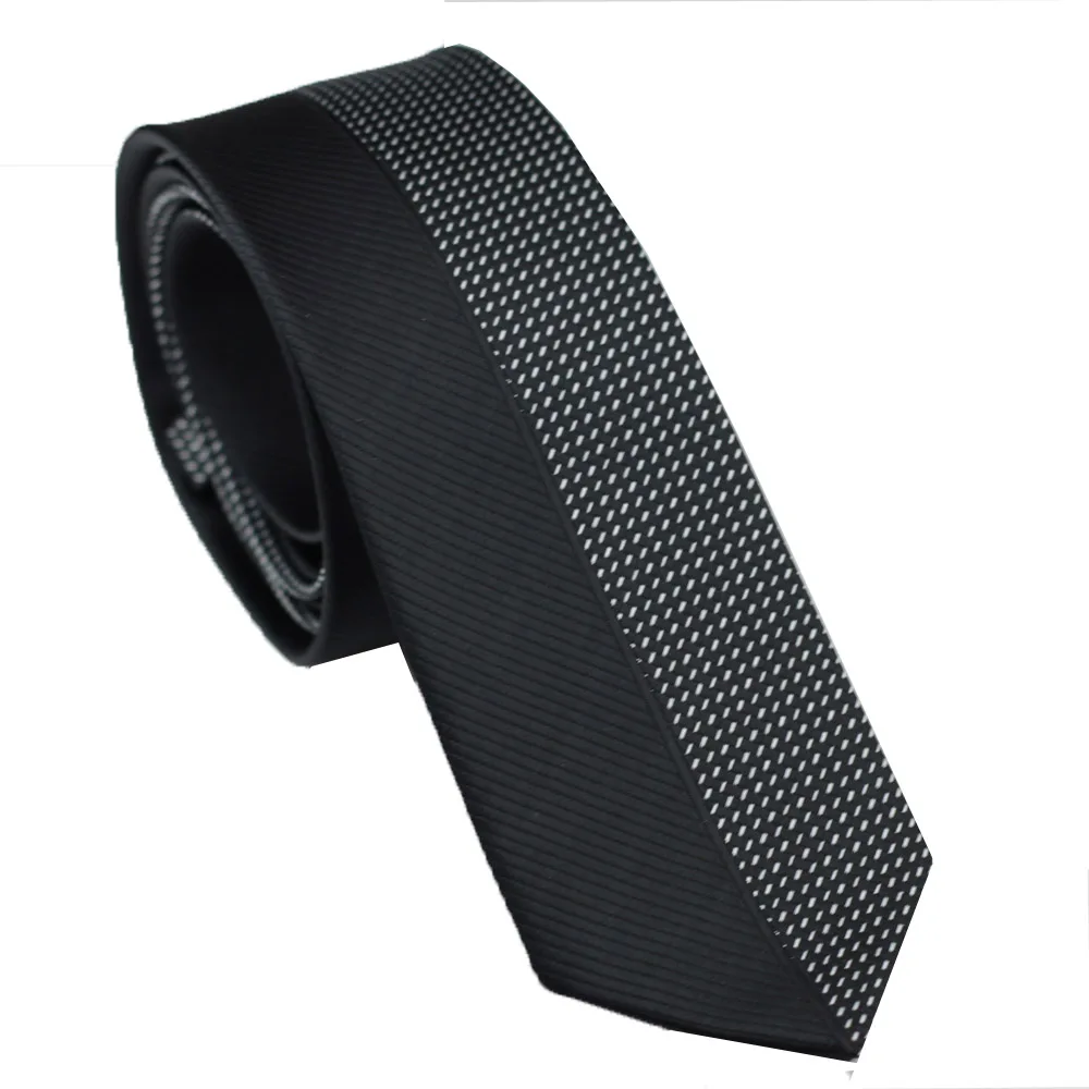 Мужской стиль новый дизайн черная половинчатая строчка галстук в полоску