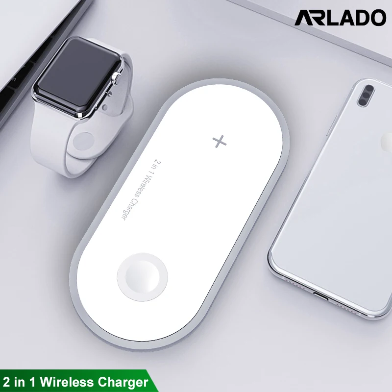 Беспроводное зарядное устройство Qi 10 Вт 2 в 1 для iPhone XS Max XR X Samsung быстрая