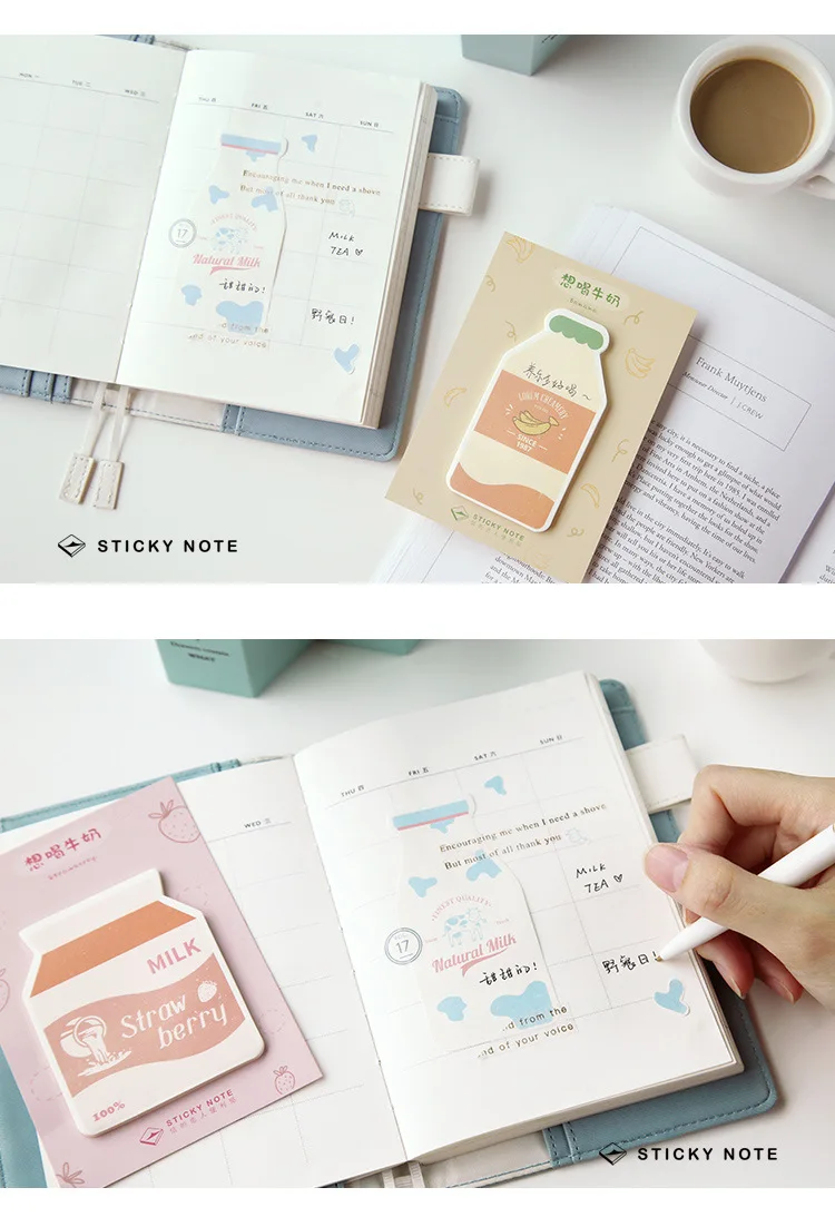 Kawaii банан клубника молоко серии memo pad планировщик наклейки заметки бумажные закладки papelaria школьные канцелярские принадлежности