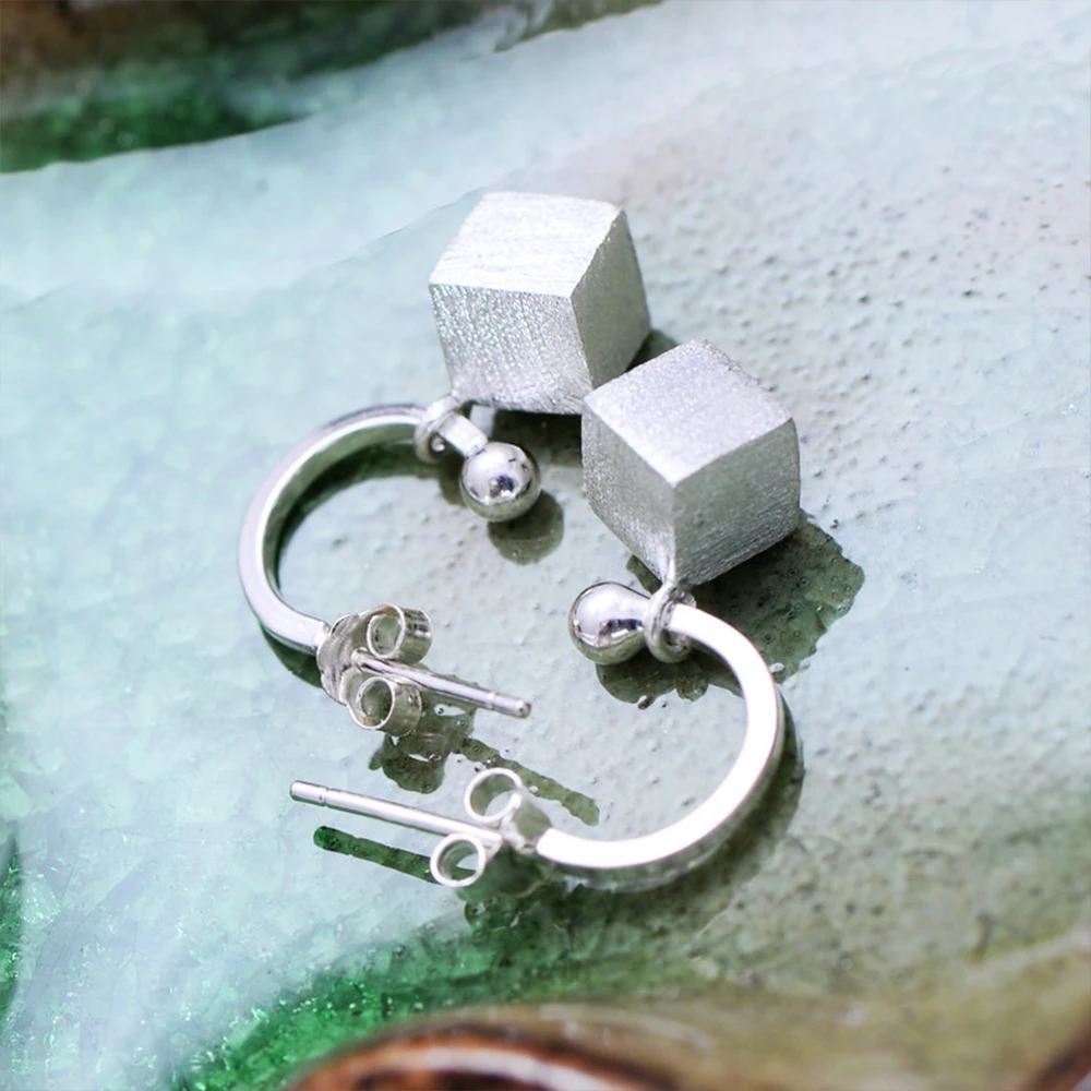 Женские винтажные серьги капельки MetJakt матовые квадратные ручной работы из