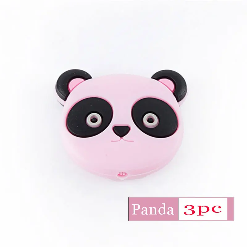 3pc Pink Panda 3 шт Силиконовые бусы для прорезывания зубов детские товары грызун животное панда детский Прорезыватель DIY для соски подвеска на цепочке-ожерелье жевательная - Цвет: 3pc Pink Panda