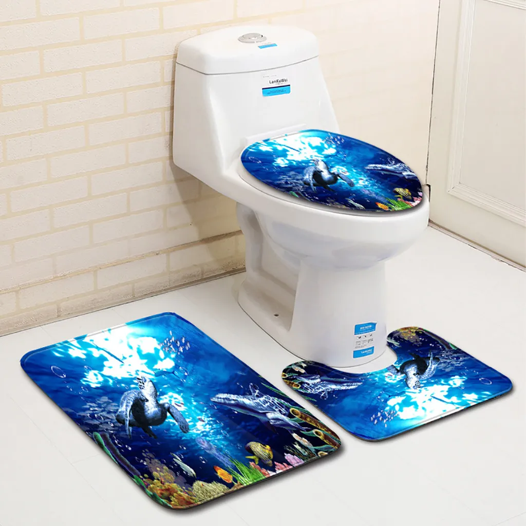 Wc, сиденье для унитаза, крышка для унитаза, аксессуары для унитаза, 3 шт., нескользящий коврик для ванной, ванная комната, кухонный ковер, коврики, Декор, туалетная крышка для унитаза