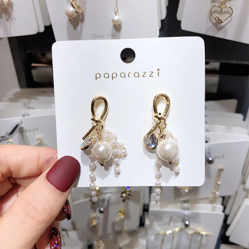 Женские серьги тренд капли воды с искусственным жемчугом длинные висячие