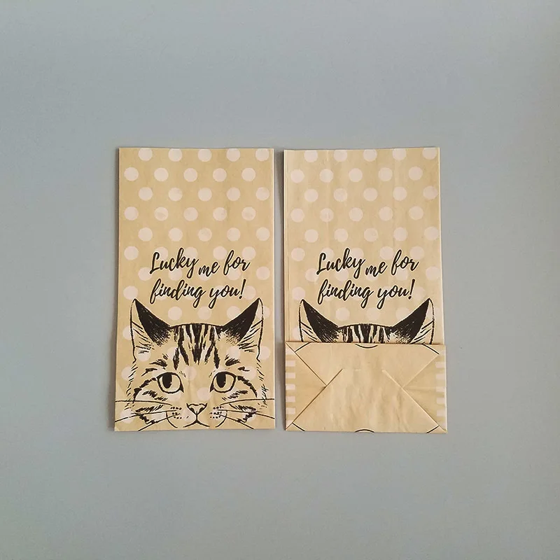 100 шт. пакет из крафт бумаги подарок кошка конфеты печенье свадебный упаковочный