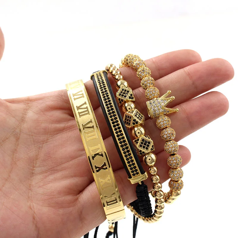 Смешанные золотые модные роскошные рандомные браслеты в стиле панк хип хоп из