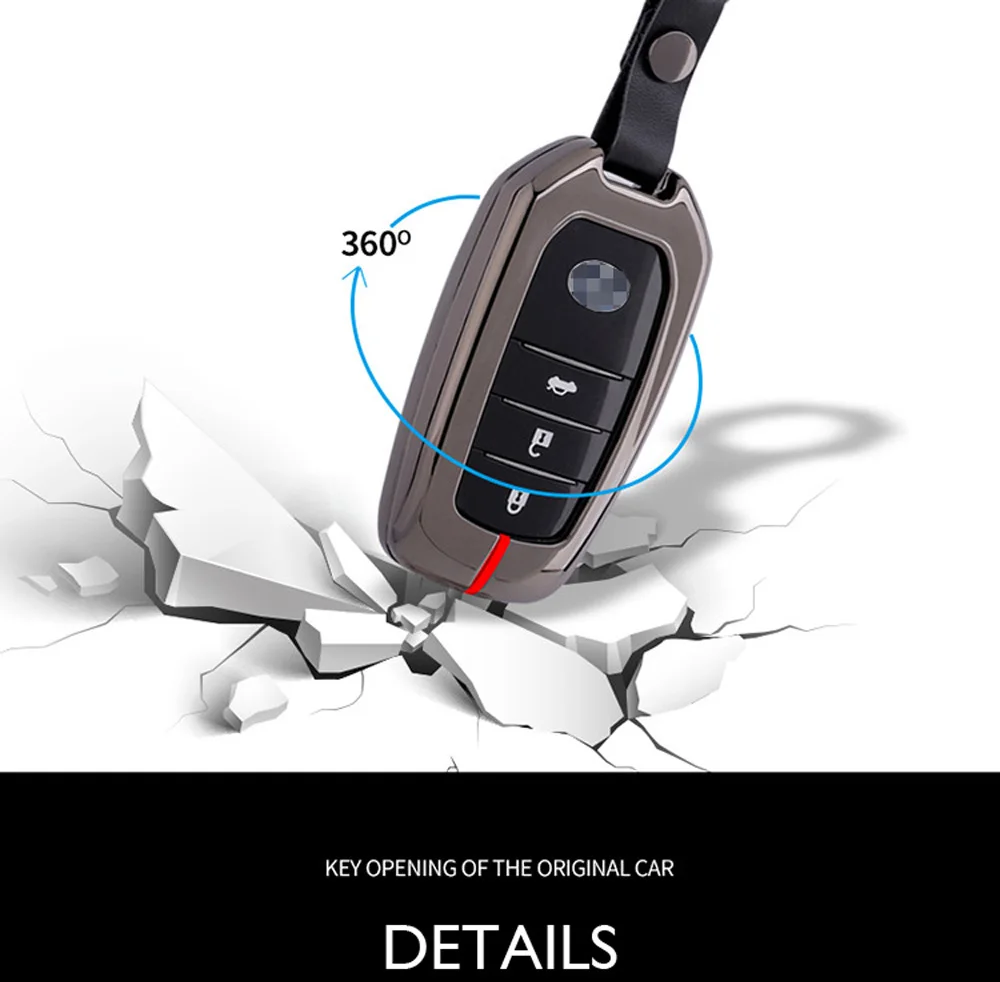 Чехол для ключей автомобиля из цинкового сплава для Toyota Fortuner Rav4 Camry Highlander Crown Corolla пульт дистанционного управления Fob оболочка Защитная крышка брелок сумка