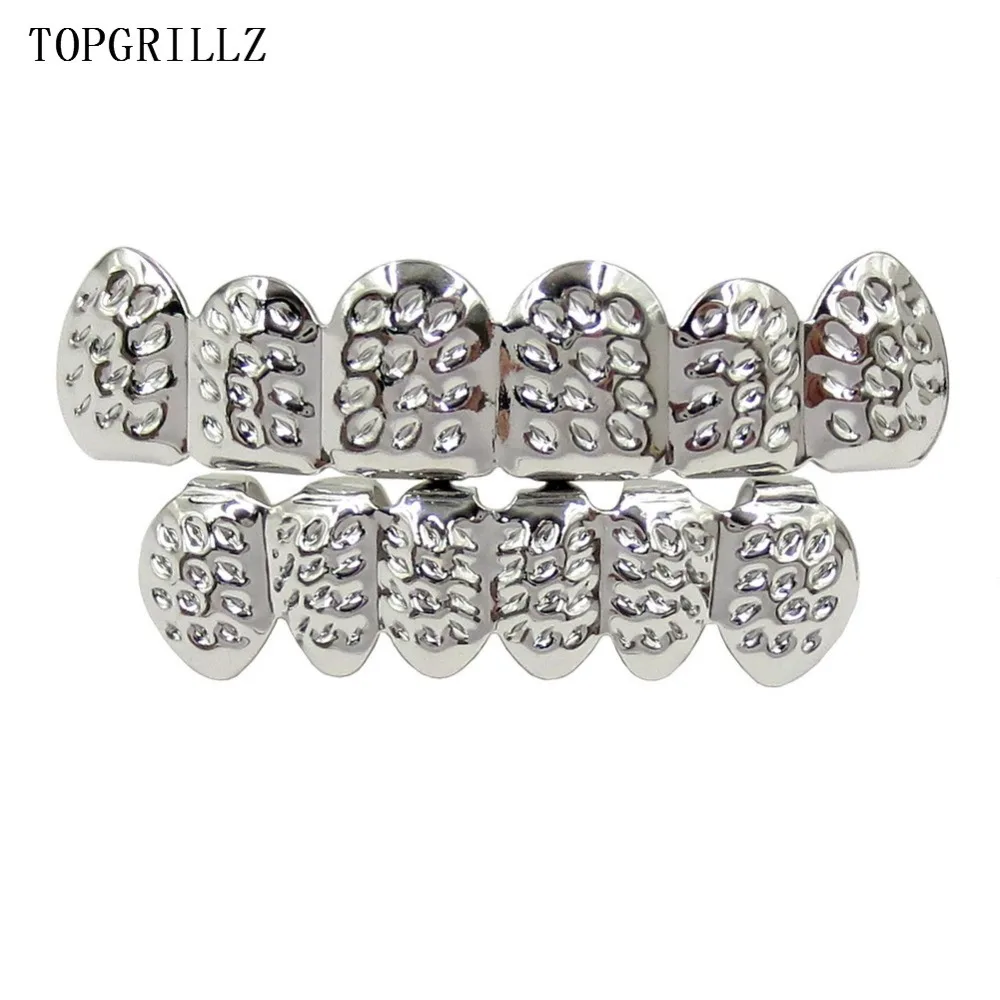 TOPGRILLZ Custom Fit позолоченный хип-хоп d-вырез Зубы сетки накладки Топ и нижний зуб Набор для рождественской вечеринки, женщин, мужчин