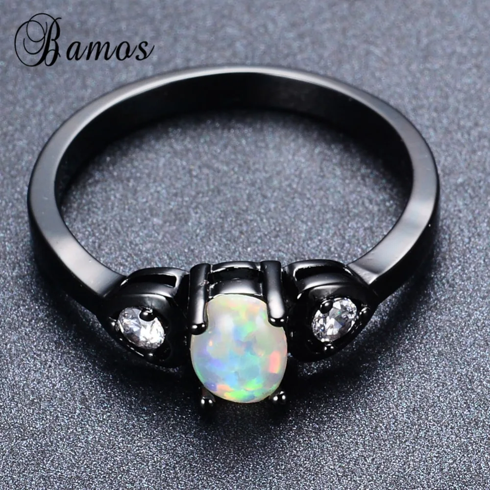 Модные радужные огненные опаловые кольца Bamos для женщин Женское Обручальное