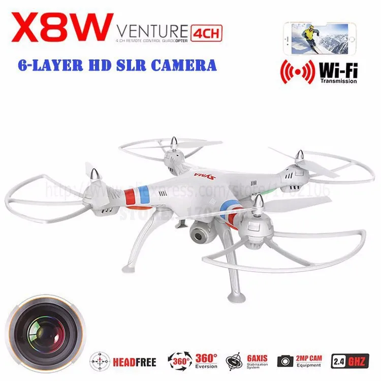Бесплатная доставка Дрон X8W Радиоуправляемый вертолет WiFi видео в реальном