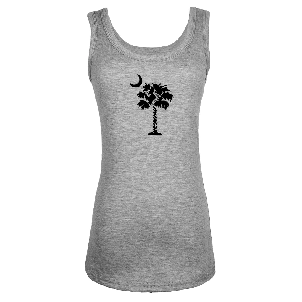 Женская майка без рукавов с принтом в виде пальмы и Луны.|Майки| |