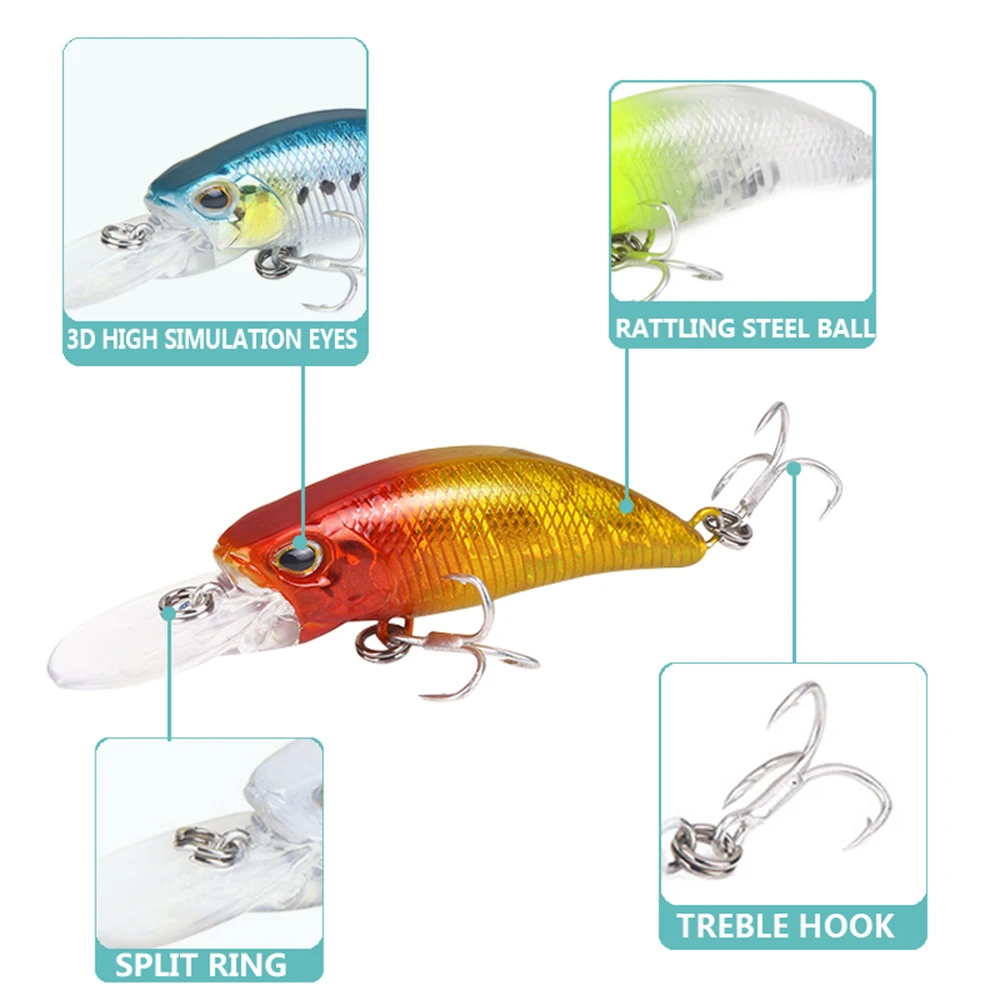 OTTESEN 1pcs/lot 65mm 5.2g minnow fishing lure pesca peche tackle isca artificial wobbler trout bassbait high quality bait | Спорт и