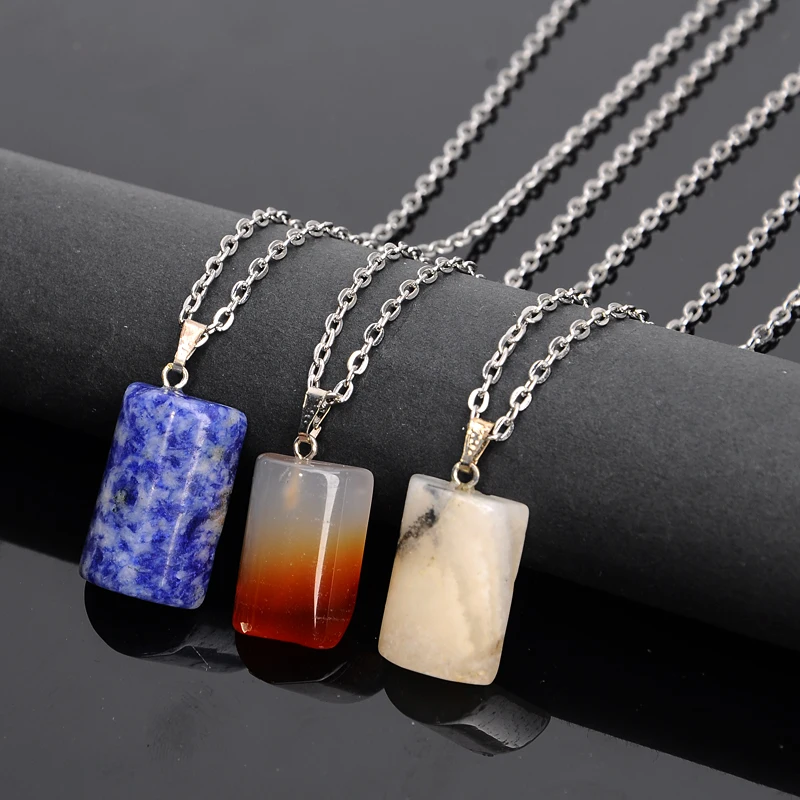 Новые модные ожерелья и подвески из натурального камня с зеленым авантюриновым