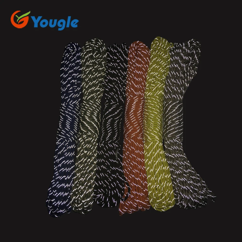 8 прядь Core отражающий Паракорд парашютный Корд 100 ft веревка шнур Бесплатная