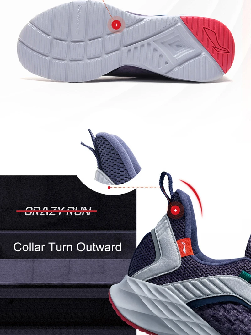 Li-Ning Для мужчин CRAZY RUN удобные кроссовки для бега светильник Вес Гибкая подкладка Поддержка спортивная обувь удобная спортивная обувь ARHP007 XYP868
