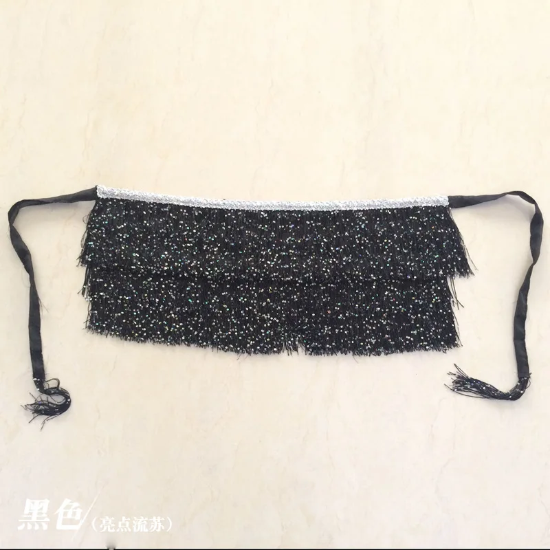 Костюм для танца живота с бахромой и шарфом на бедрах юбка запахом блестками|floating