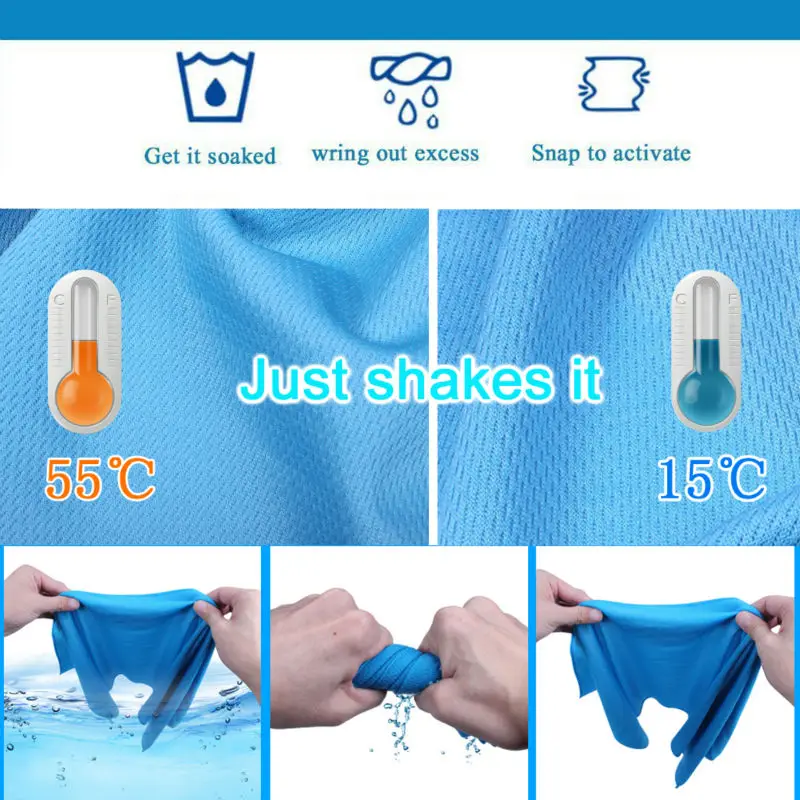 1х полотенце со льдом для мгновенного охлаждения спортивное повязка на голову