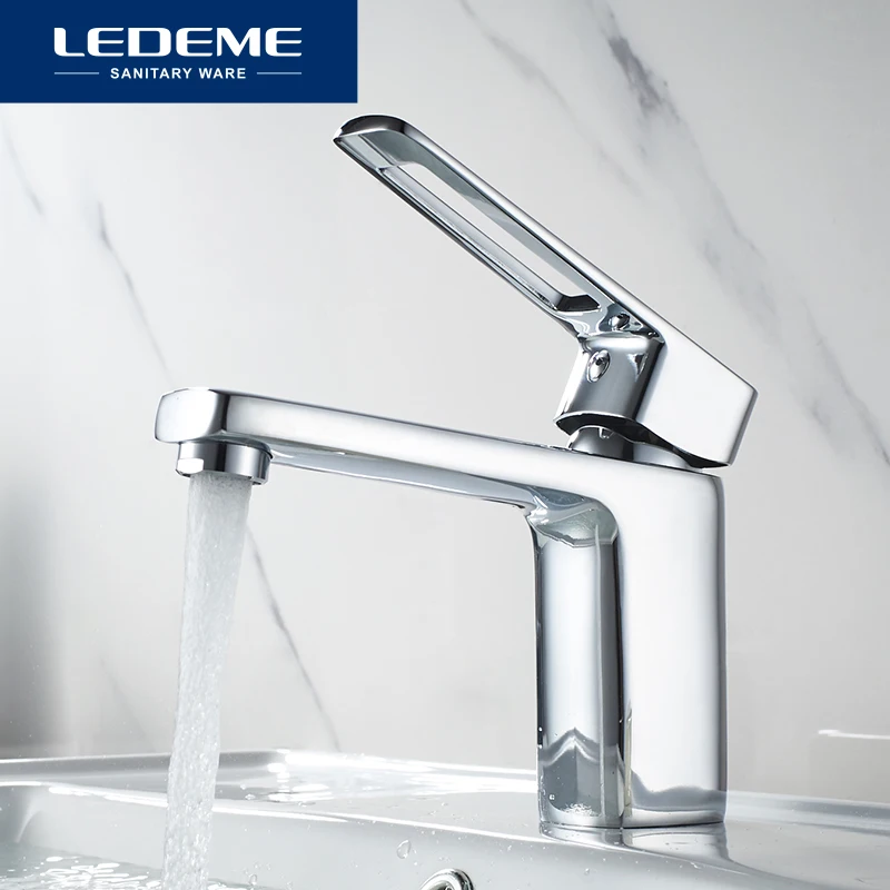

Смеситель для ванной LEDEME L1067, хромированный кран для раковины с одной ручкой, для горячей и холодной воды