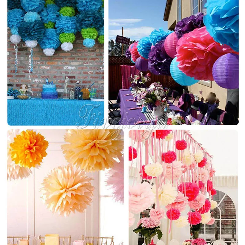 10 шт./лот 15 см свадебные декоративные бумажные помпоны Цветочные шары помпон DIY