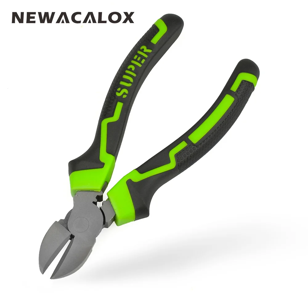 NEWACALOX 6 ''-8'' многофункциональные кусачки для зачистки проводов плоскогубцы Длинные плоскогубцы диагональные плоскогубцы Набор для ювелирных изделий DIY ручной набор инструментов - Цвет: Diagonal Pliers
