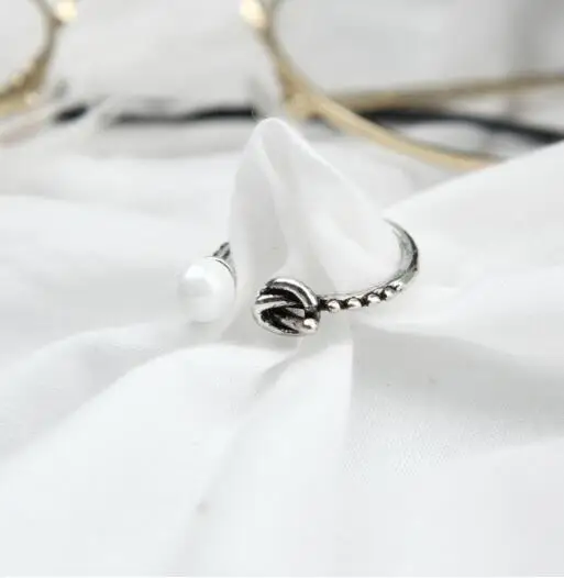 jz 055 2017 simple opening pearl knot full ring fashion big wild tail jewelry female most beautiful accessories fac | Украшения и