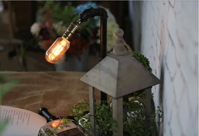 Лампа Эдисона E27 в винтажном стиле освещение для стола с водной трубкой винтажное