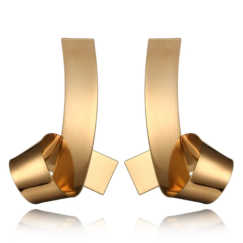 gold Трендовые летние серьги для женщин золотые/красные/желтые массивные серьги модные геометрические серьги винтажные художественные украшения - Окраска металла: gold
