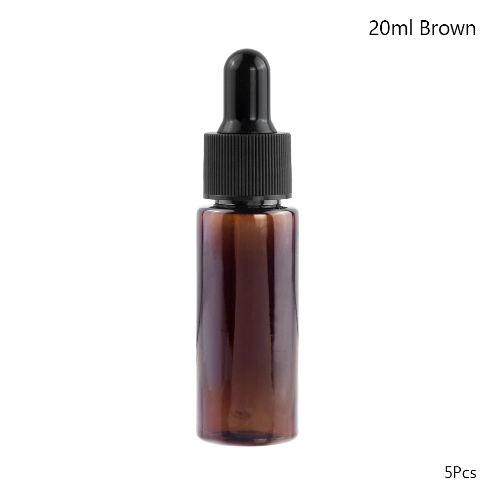 20ml Новинка, 5 шт. 10/15/20 мл химические реагенты для пипетки падение Янтарный Стекло ароматерапия Пипетка для жидкости бутылки многоразового использования бутылки - Цвет: 20ml