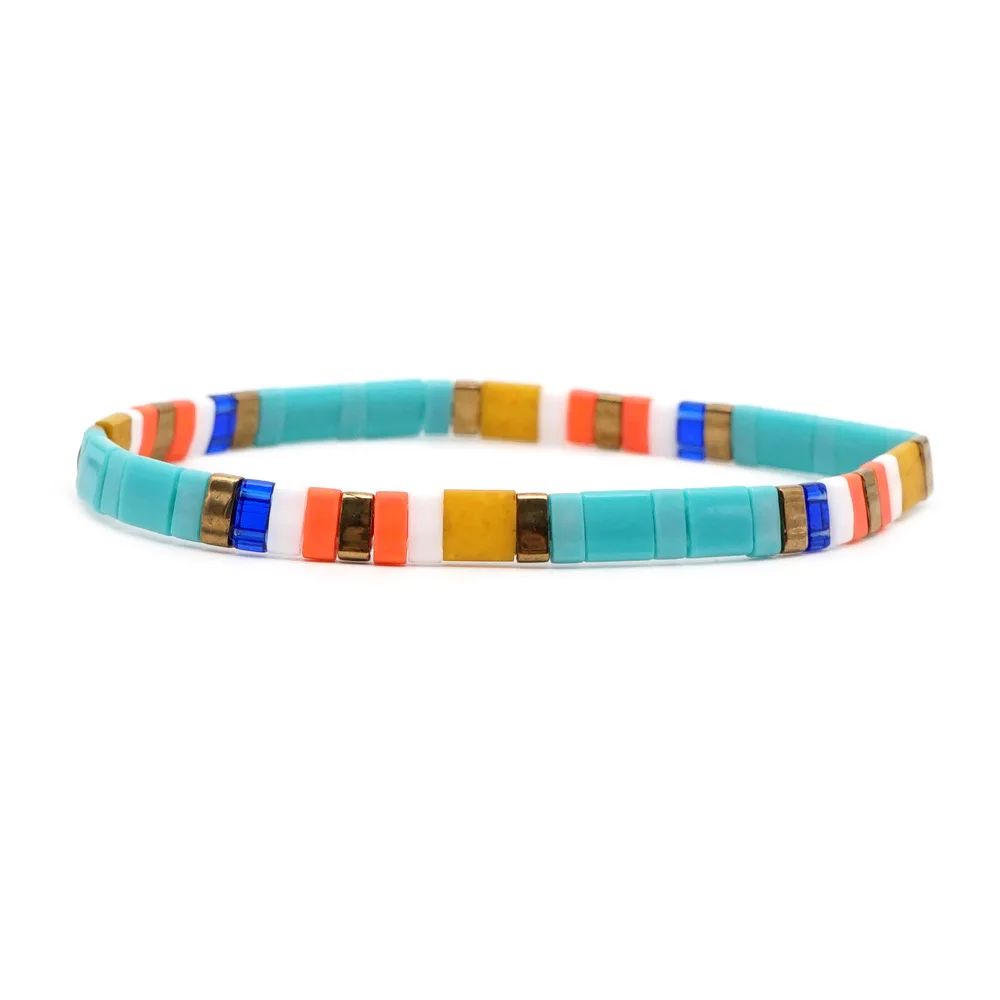 6 Богемные браслеты для женщин MIYUKI Tila бусины браслет Boho красочные Pulseira Mujer регулируемые ювелирные изделия модный подарок новинка - Окраска металла: 6